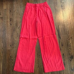Abercrombie & Fitch Red Wide-Leg Pants